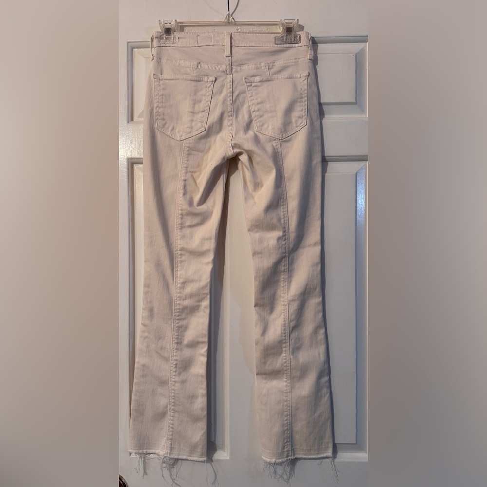 AG Adriano Goldschmied The Jodi Crop high-rise slim flare Ivory Center Seam EUC - Picture 3 of 7